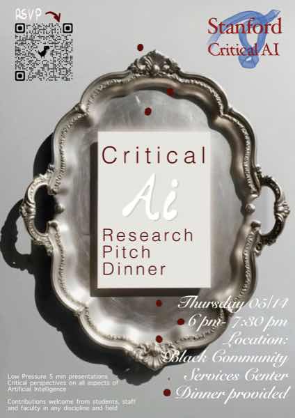 Critical AI Research Pitch Dinner poster